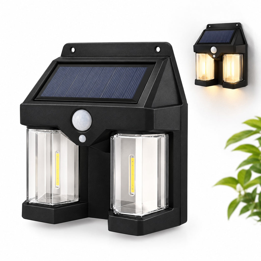 Farol Solar Doble con Sensor de Movimiento